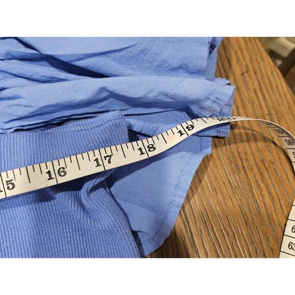 Ophelia Roe Blue Floral Midi Dress with Puff Sleeves - Picture 7 of 8